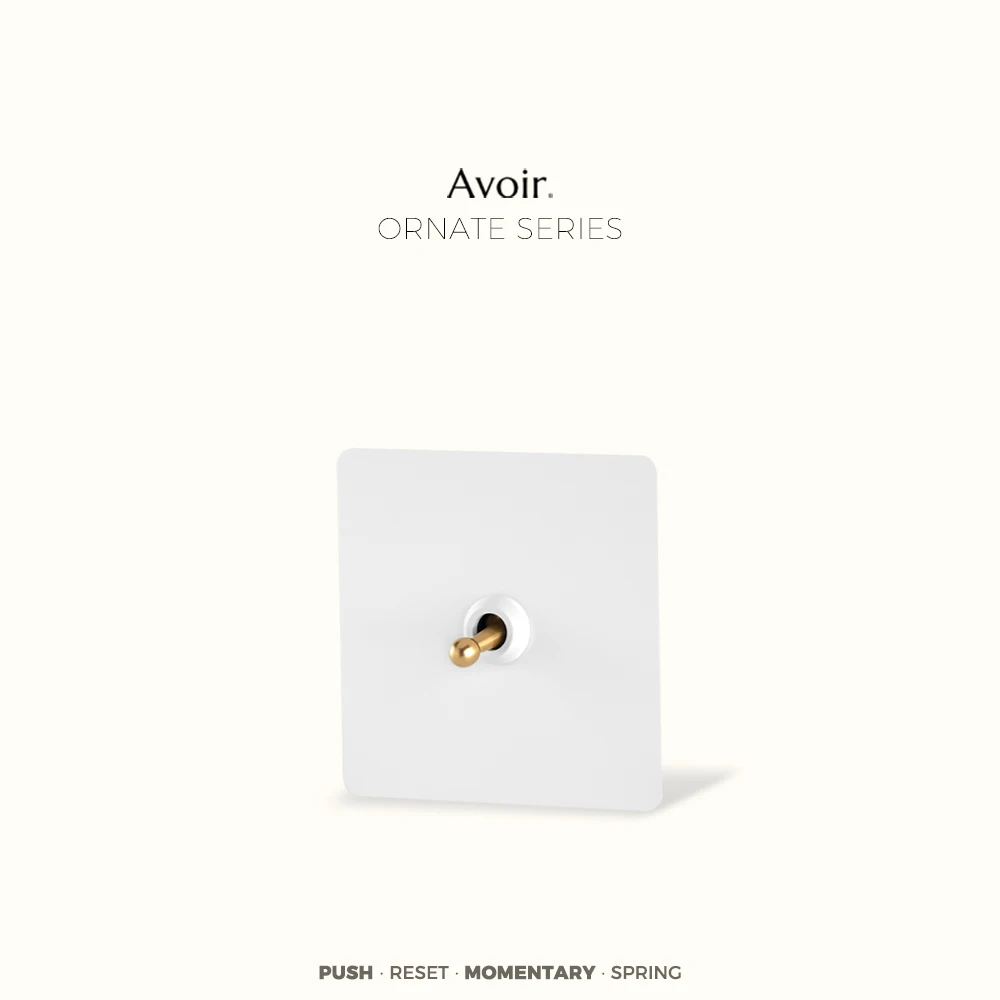 

Avoir White Reset Switches Gray Brass Lever Switch Momentary For The House Wall Socket Usb Charge Dimmer Switch Wall Plugs FR EU