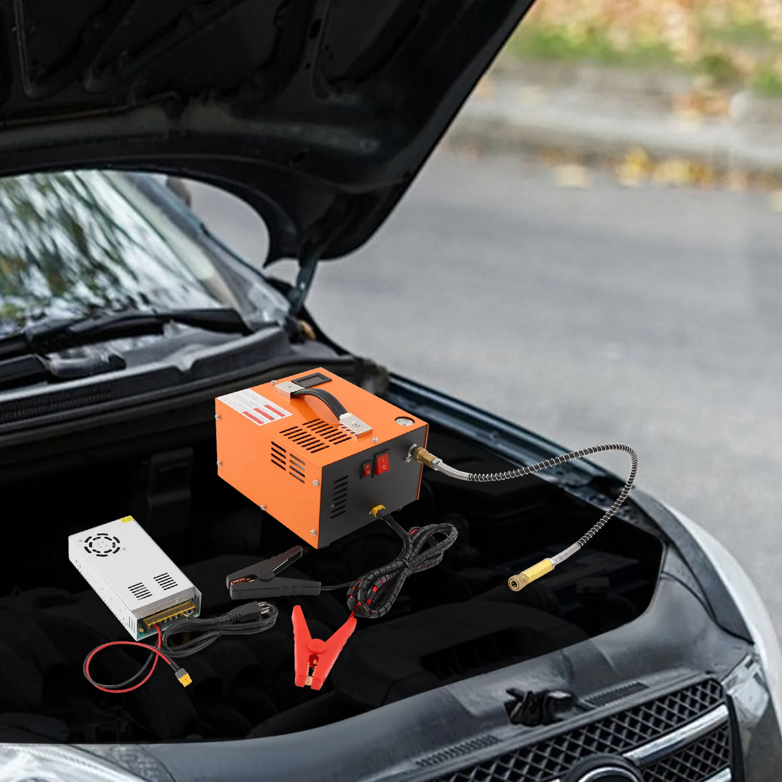 

BulkHarbor Tire Inflator Portable Air Compressor, Air Pump with Transformer, Dual Power Design, 4500 PSI High Efficiency