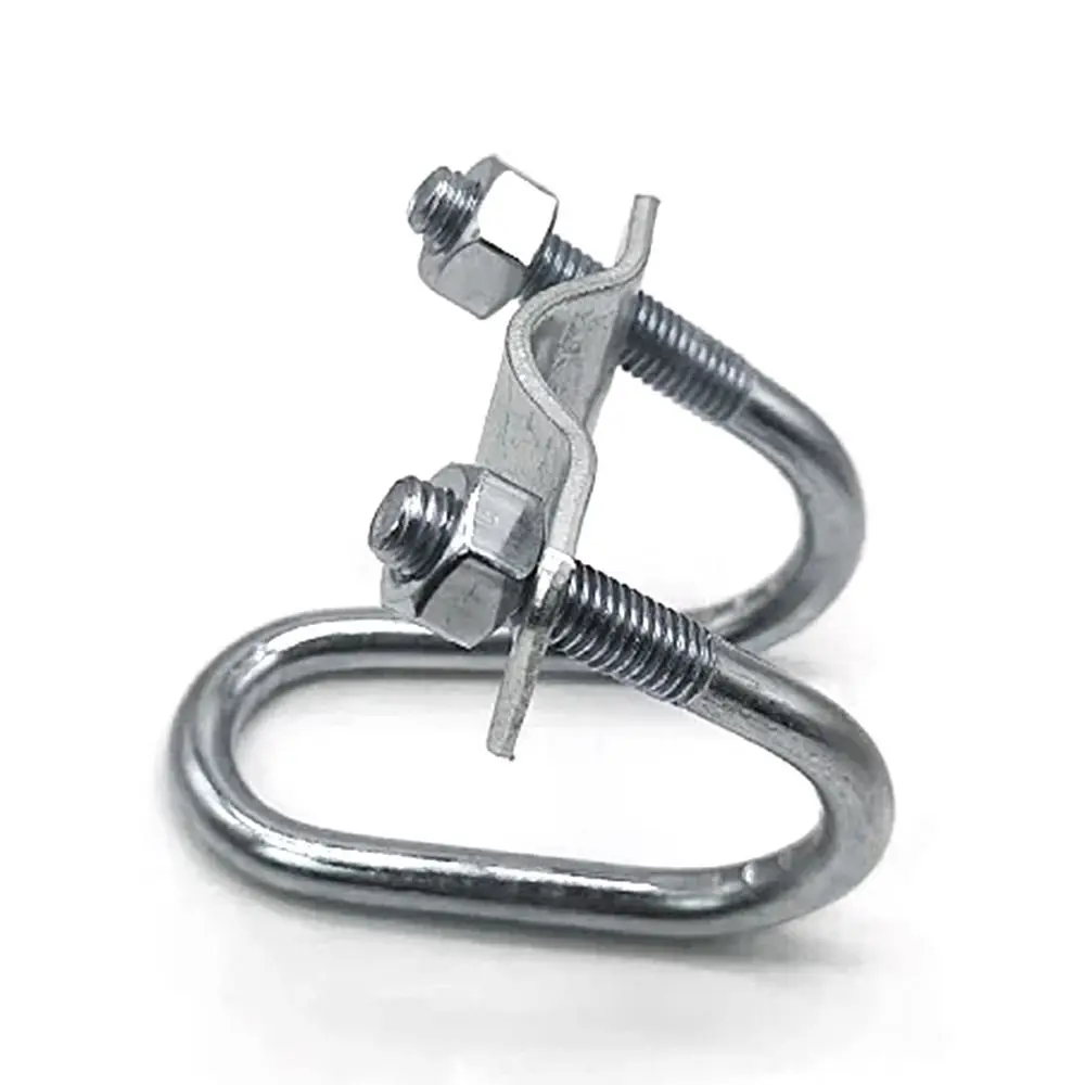 1Pcs Durable Double U-Cross U Bolt Steel Connector Cross Clamp Hose Clamp 20 25 32 40 50 M8 Scaffolding Fixing Tube Pipe Clip