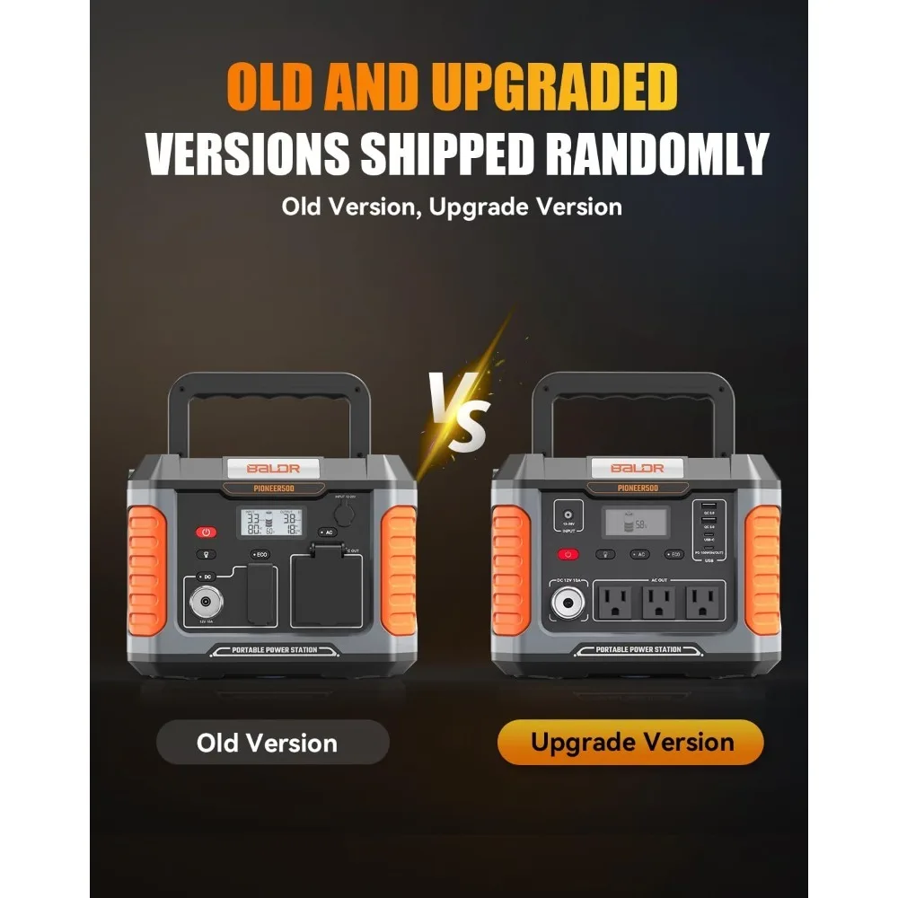 

Portable Power Station BALDR 500W, 288Wh, AC Outlet, USB Ports, Solar-Powered Generator for Home, Camping, and Emergencies