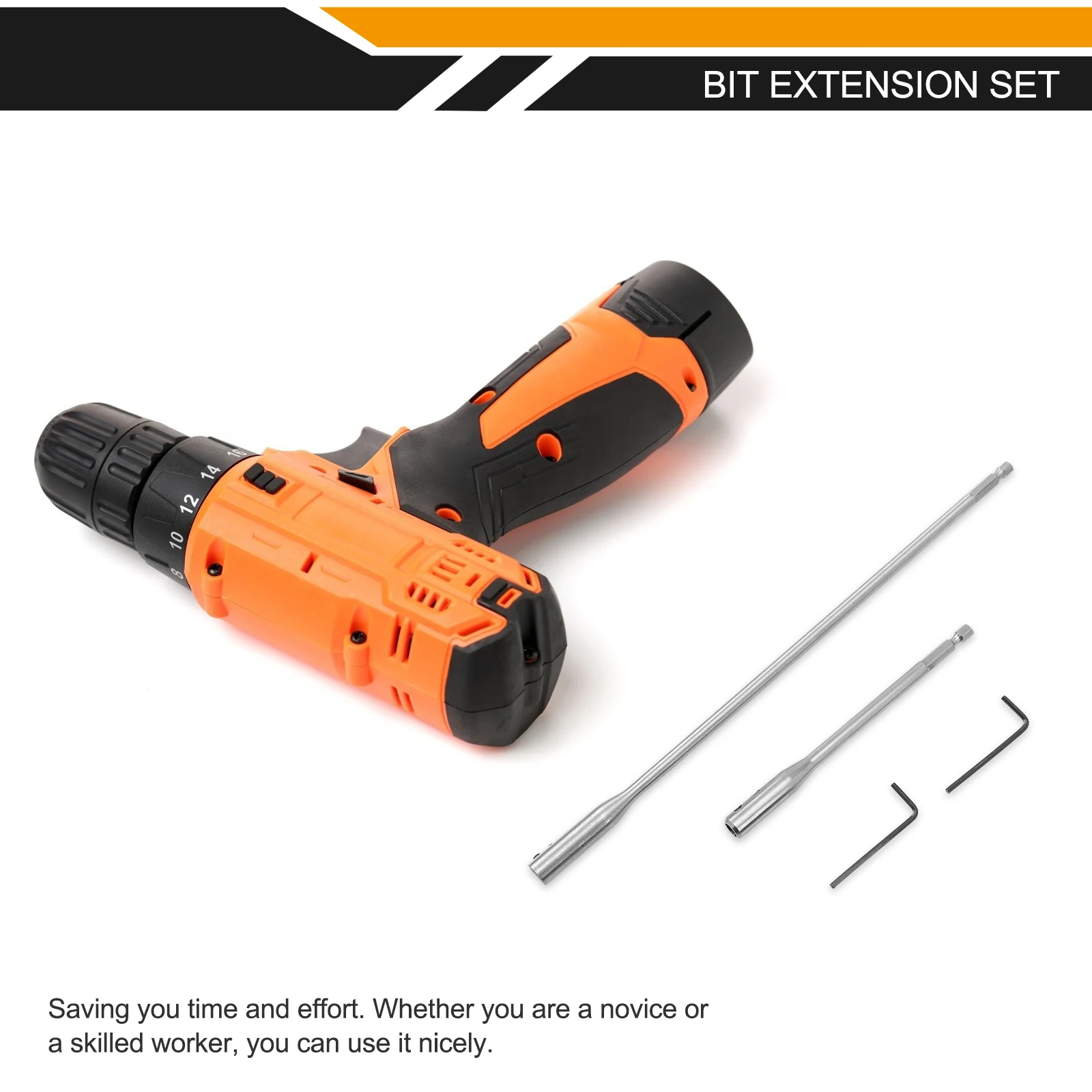 

1 set 1 set 45# Steel Drill Bit Extension Set Flexible Rod Joint For Hard-To-Reach Screws Expander Attachment Hand Tool
