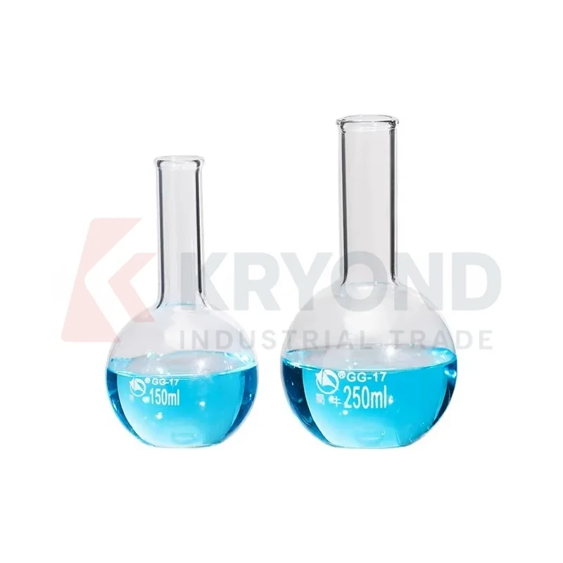 Loikaw 1pc Lab Glass 100ml-2000ml Flat Bottom Long Neck Flask for School Laboratory Experiment Original Product
