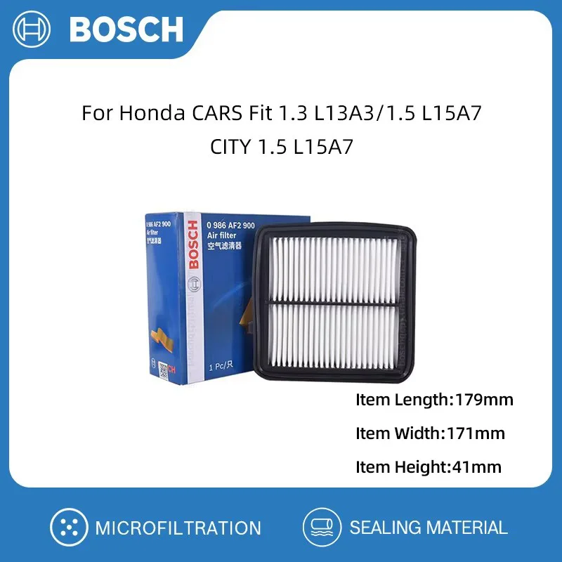 BOSCH Air Filter For Honda CARS Fit 1.3 L13A3/1.5 L15A7 CITY 1.5 L15A7 Replacement Auto Accessories 17220-RB6-Z00