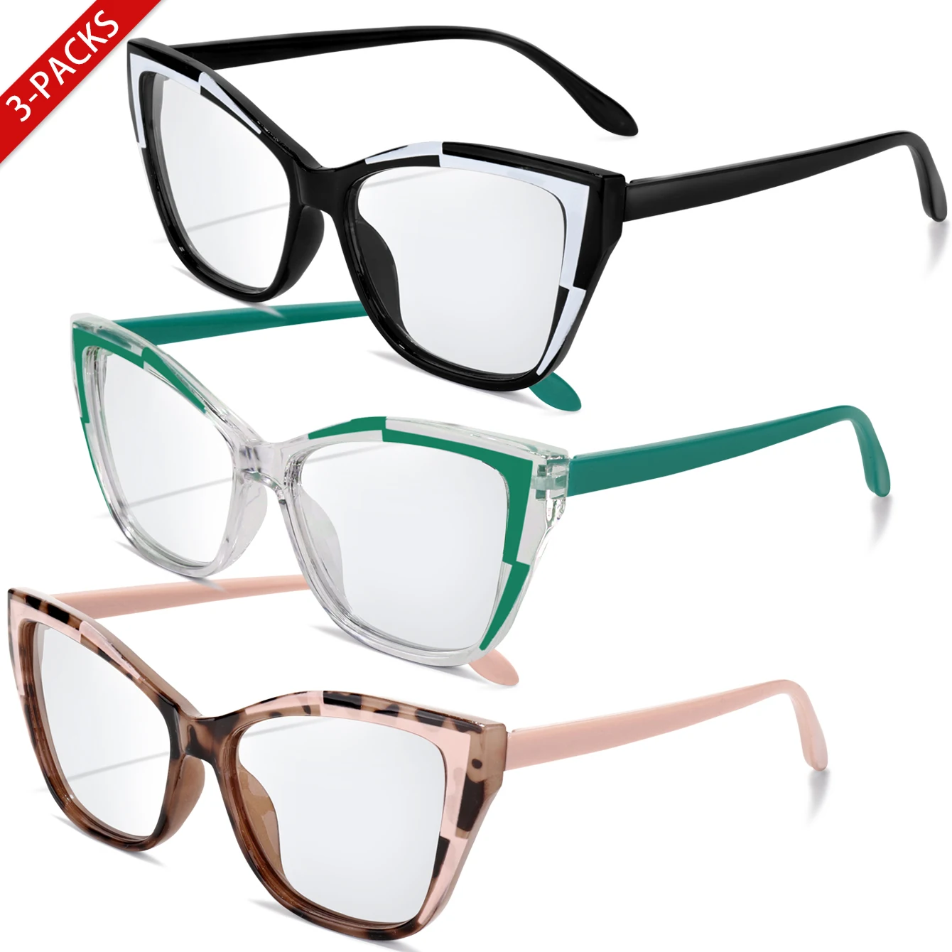 Sunglasses Cat Eye - 3 Pairs Trendy Cateye Sunglasses for