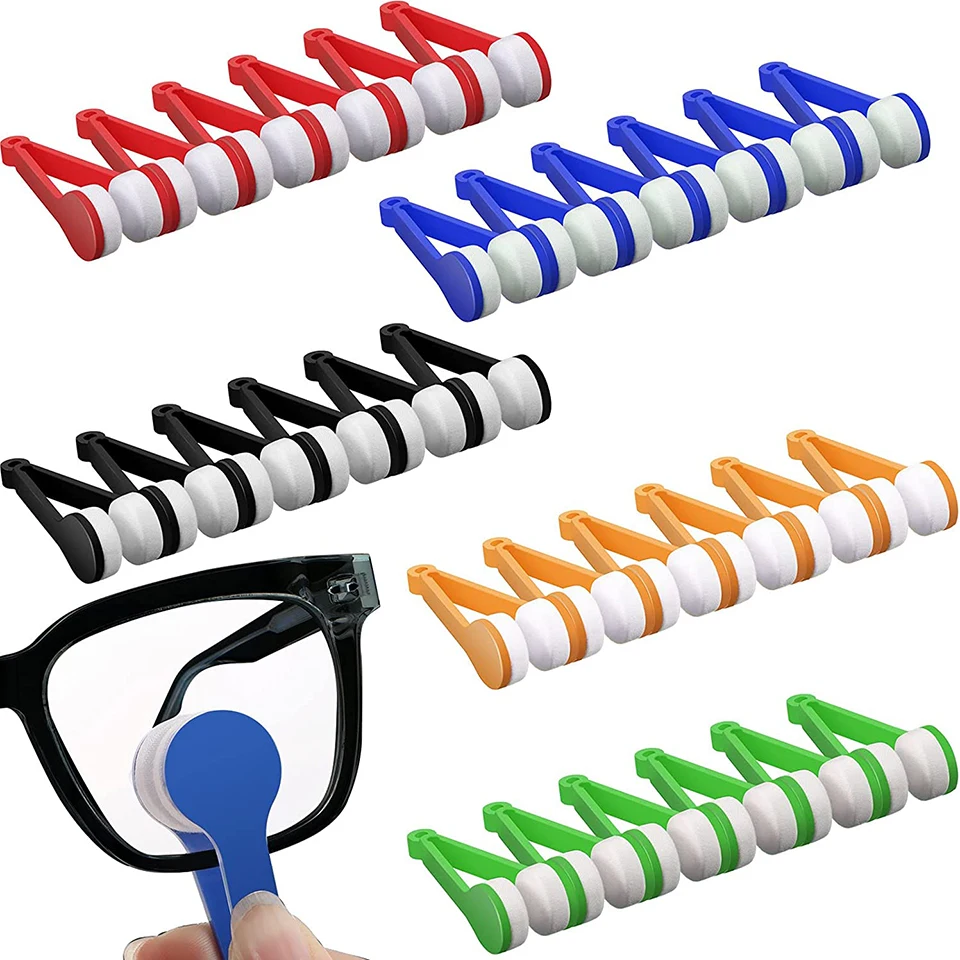 NONOR Mini Sun Glasses Eyeglass Microfiber Cleaner Soft Brush Cleaning Tool Glasses Accessories Cleaning Clip