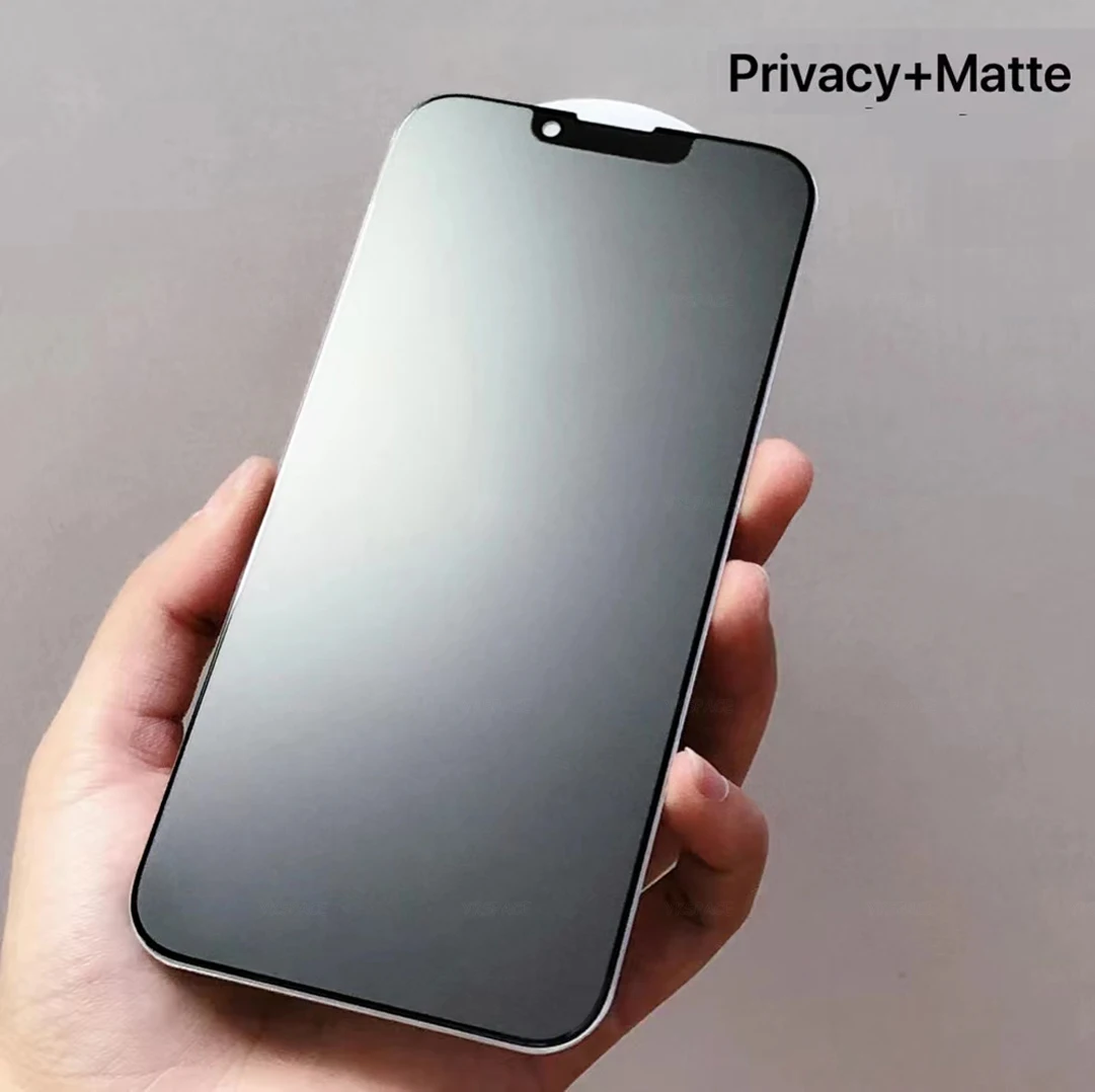 Matte + Tặng Riêng Tư 9H Kính Cường Lực Bảo Vệ Màn Hình Trong Cho iPhone 14 13 12 Mini 11 Pro X XR XS max 6S 7 8 Plus SE Chống Gián Điệp Nhìn Trộm