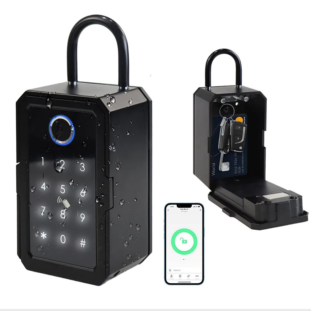 Tuya Andrea Remote Smart Lock Box, clé d'accès à distance, clé de maison avec Bluetooth, empreinte digitale, porte murale