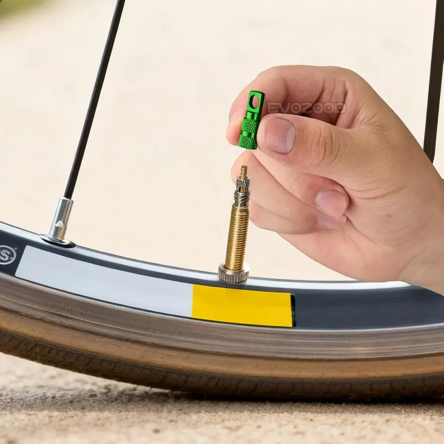 Bouchons anti-poussière pour tige de Valve Presta, avec dissolvant de noyau de Valve, couvercles de Valve de vélo légers en aluminium pour Tubes de vélo de route et vtt, paquet de 4
