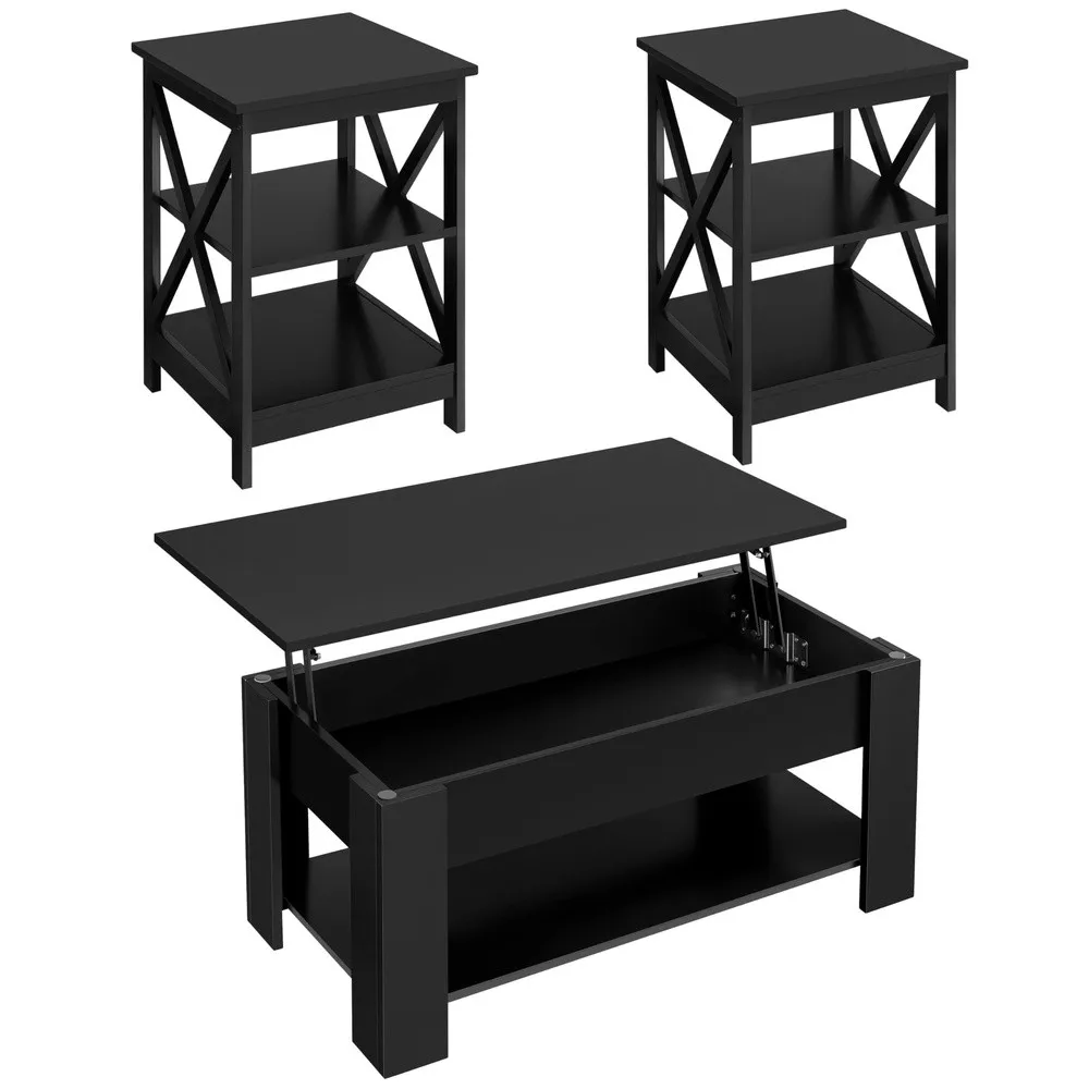 Lift Top Coffee Table and End Table Sets 3 Piece Living Room Set