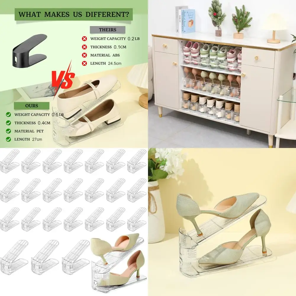 

Органайзер для обуви на 24 ячейки, регулируемый, экономит место, нескользящий, простая сборка