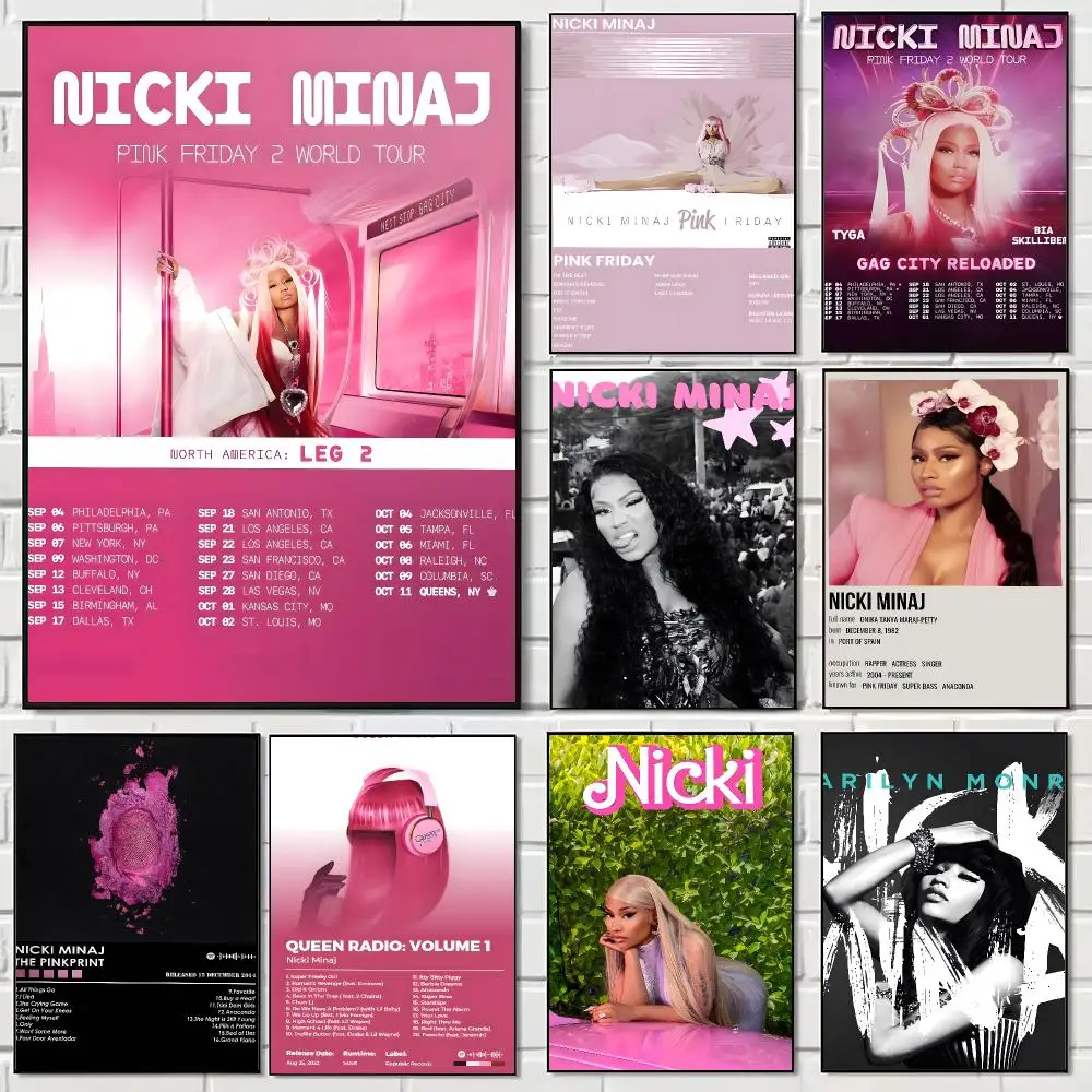 Rapper USA N-Nicki Minaj Poster Print Painting Home Decor for Bedroom Living Room Hallway