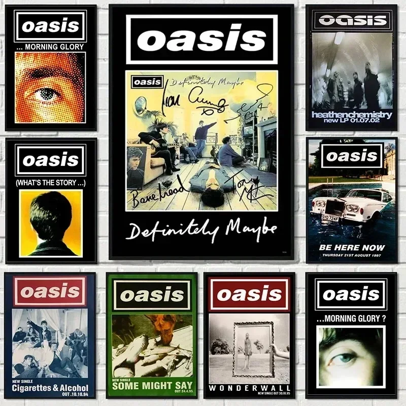 Oasis Band Hot Music Album Cover Sänger Ästhetische Leinwand Malerei Poster und Drucke Wand Kunst Bild für Wohnzimmer Dekoration
