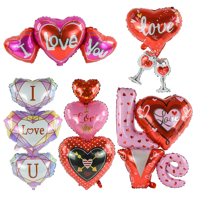 

Wedding Love Heart Foil Balloons Happy Valentine's Day I Love You Helium Balloon Engagement Wedding Anniversary Party Decoration