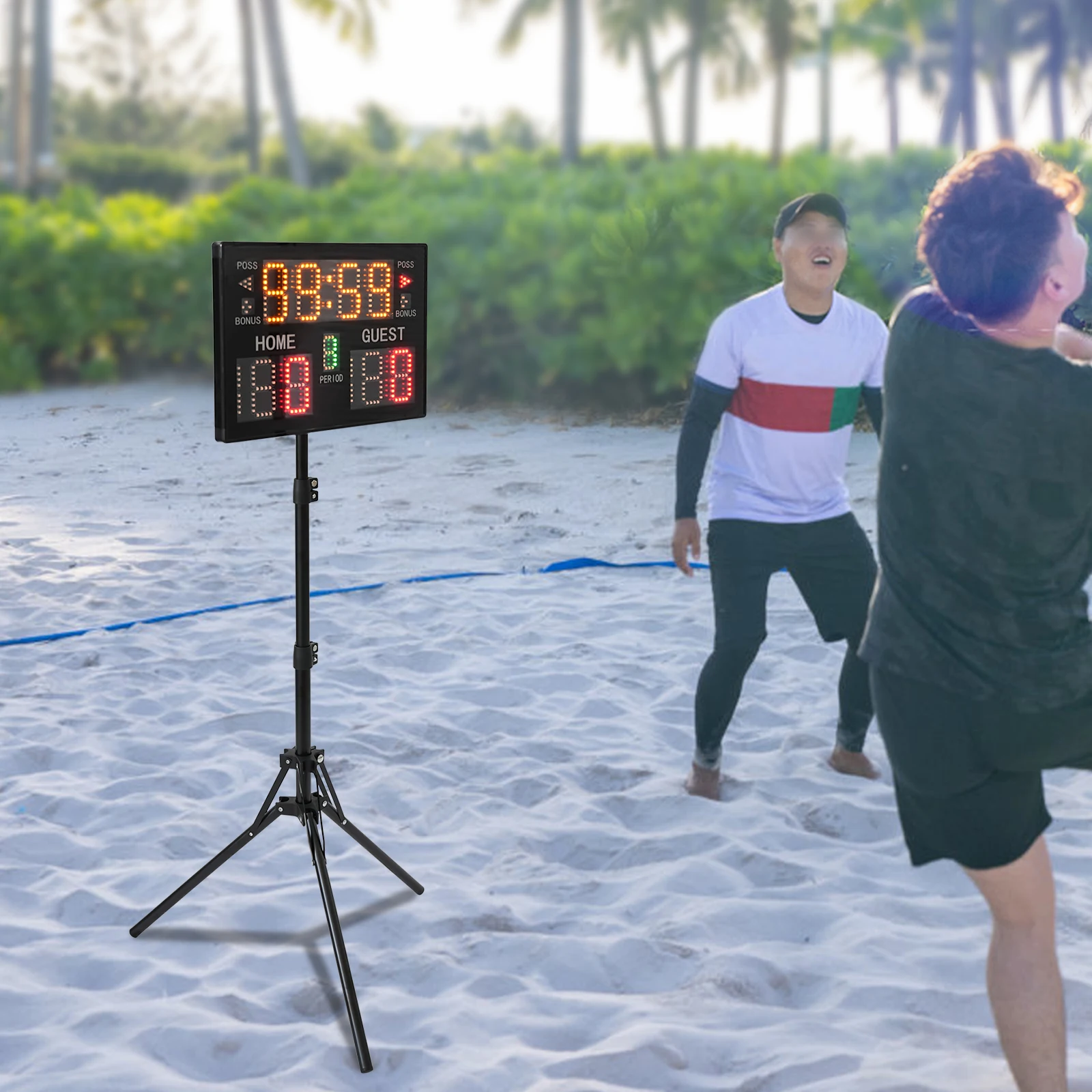 

Scoreboard Timer with LED Display, Adjustable Brightness, Remote Control, Countdown & Clock Functions, Ideal for Sports Games
