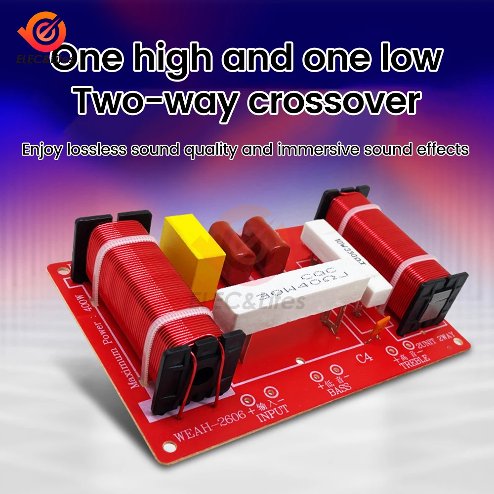 2 Ways 400W Hi-Fi Audio Speaker Crossover Treble Midrange Bass Independent Crossover Home Speakers Filter Frequency Divider