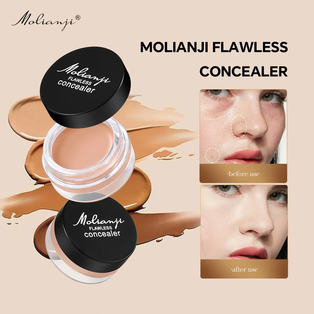 Corrector iluminador del tono de la piel cubierta impermeable marca de acné cara pecas manchas ojeras debajo del contorno de ojos base maquillaje