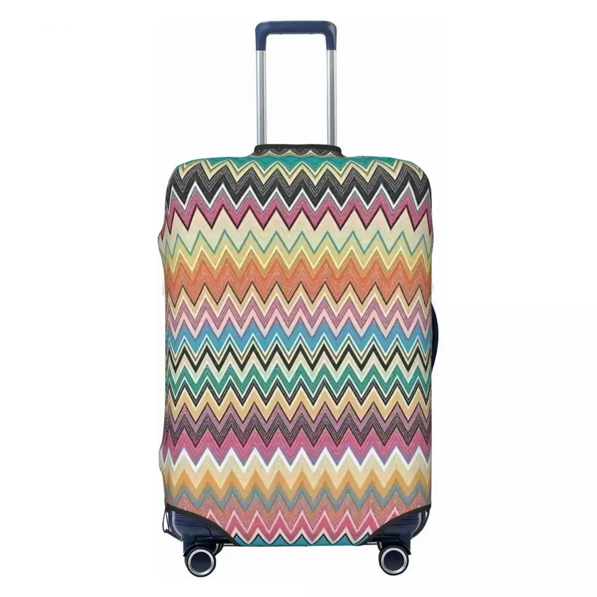 

Custom Camouflage Home Zig Zag Luggage Cover Elastic Modern Zigzag Pattern Travel Suitcase Protective Covers Fits 18-32 Inch