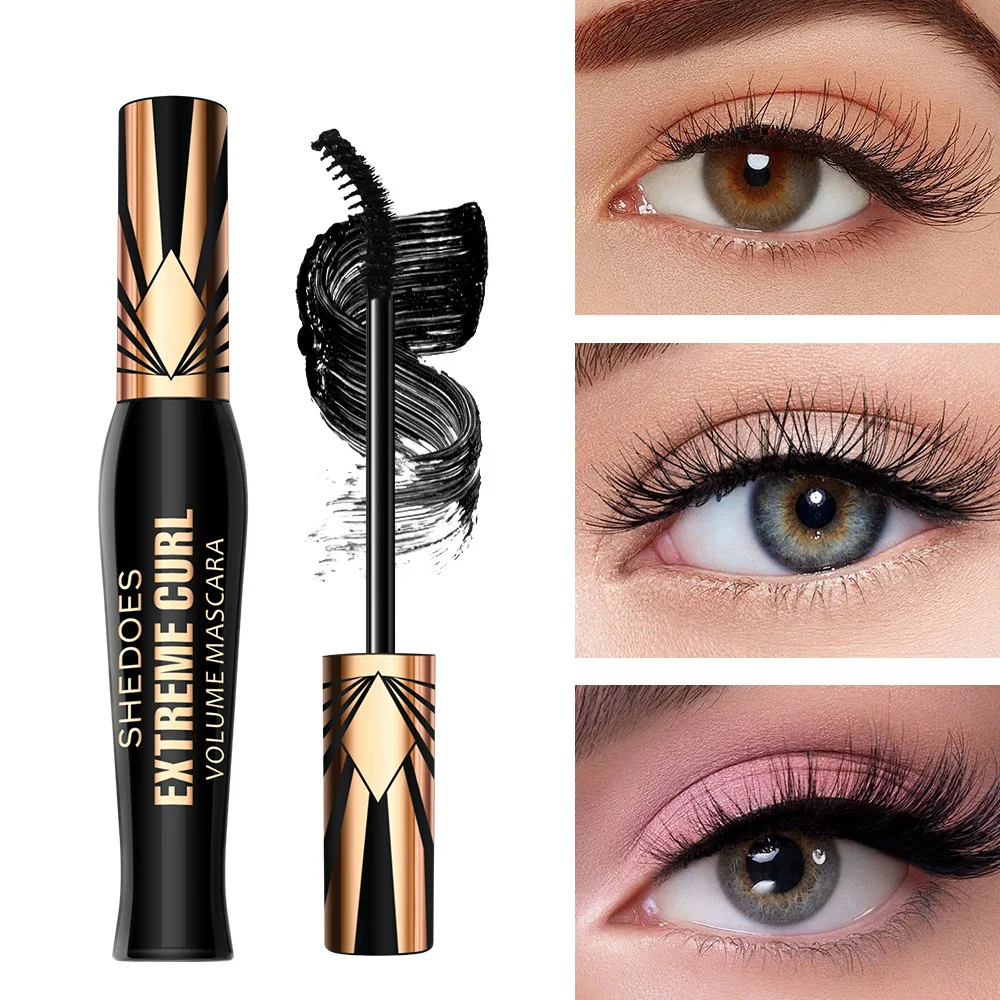 4D Volumizing Mascara Waterproof Lengthening Curling Effect Smudge Proof Clump Free Formula for Dramatic Lashes Cosmetics