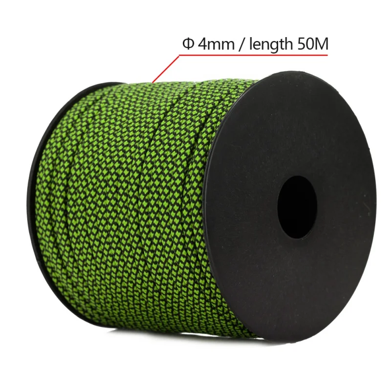 2022 50m Paracord 4mm Paracord 7 Strand Core Outdoor Camping Rope Parachute Cord Lanyard Tent Multifunction Cordave Clothesline