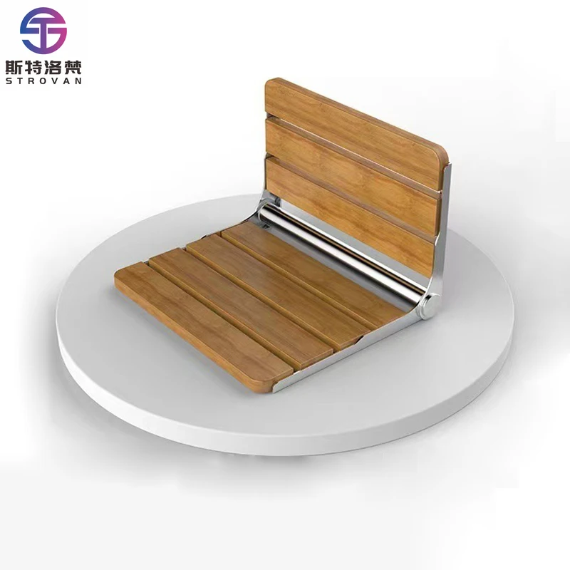 

Stainless Steel Bathroom Accessories Foldable Safe Folding Wall Mounted Chair Shower Bench for the Elderly