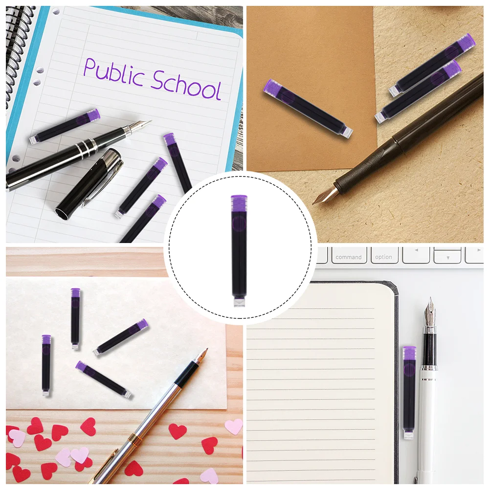 100 Pcs Erasable Fountain Ink Pen School Supplies Friction Is Easy Plastic Colorful Pens