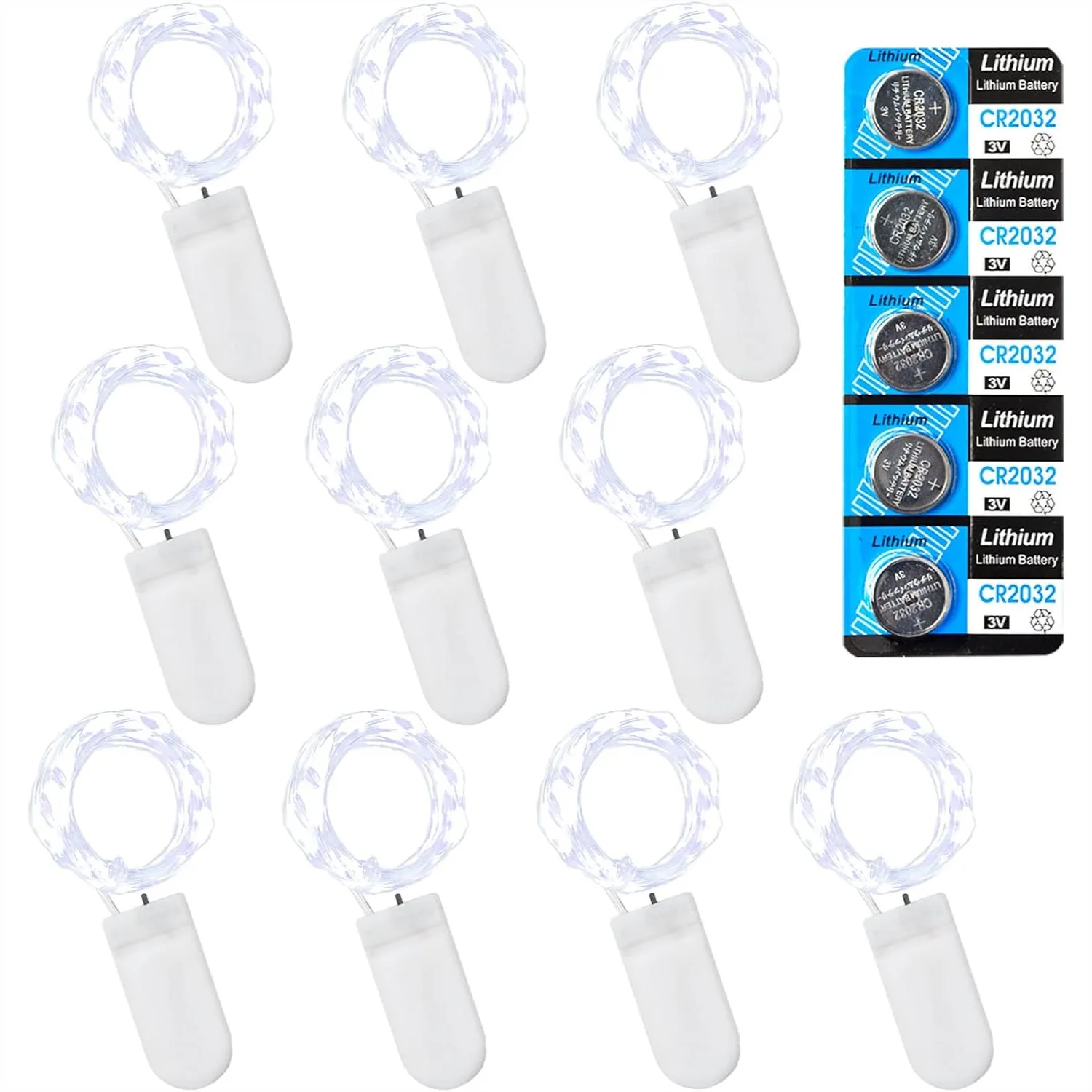 

10 Pack Fairy Lights Battery Operated String Lights 10 LED 3.3ft Copper Wire for Flowers Gift Box Wedding Party Christmas Decoration Cool White