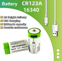 Rechargeable Cr123A Lithium Battery 3.7V 16340 Type-C USB Fast Charging for Wireless Camera Led Flashlight Laser Device