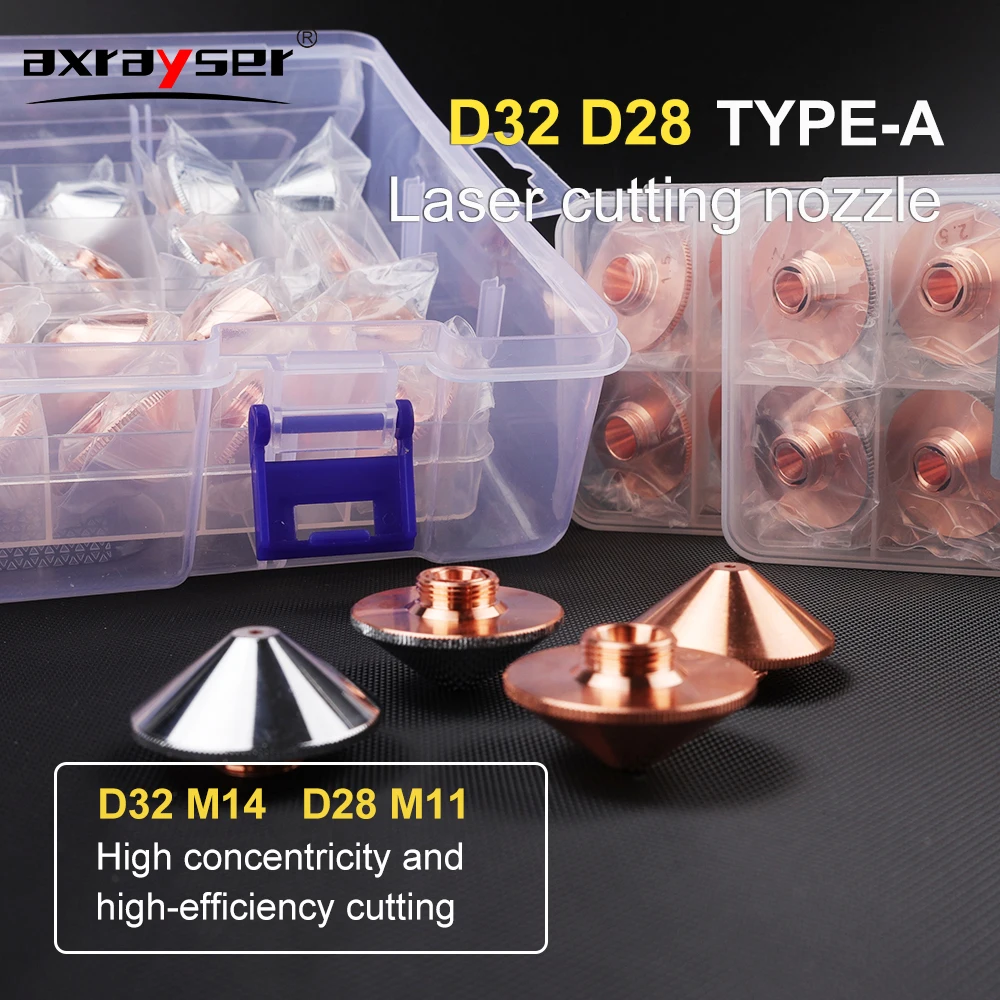 Axrayser Laser Nozzle Fiber Cutting Machine Single Double Layer D28 D30 32mm for Raytools Precitec