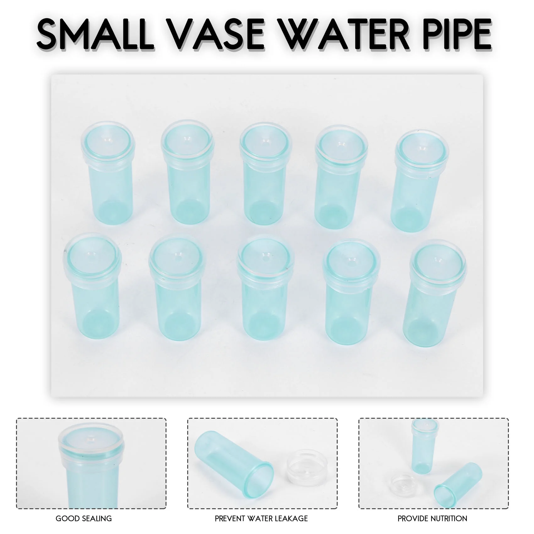 AEE4-200Pcs Rose Floral Water Tubes Plastic Flower Nutrient Vials For Floral Arrangements Wedding Party Event Gifts 4Cm
