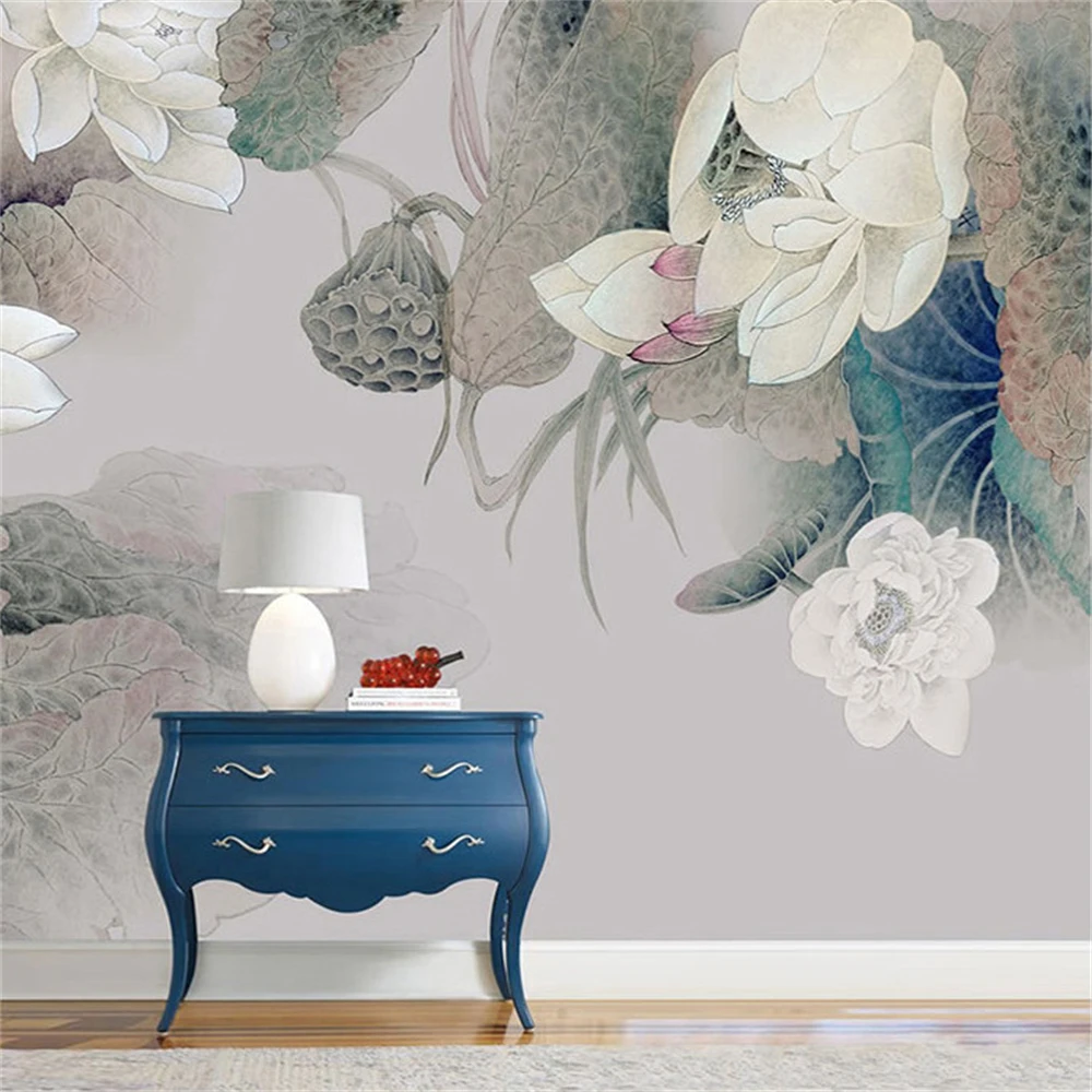 Custom Butterfly flowers wallpaper pearls 3D photo stereoscopic TV backdrop art flooring mural wallpaper for wall paper Stickers