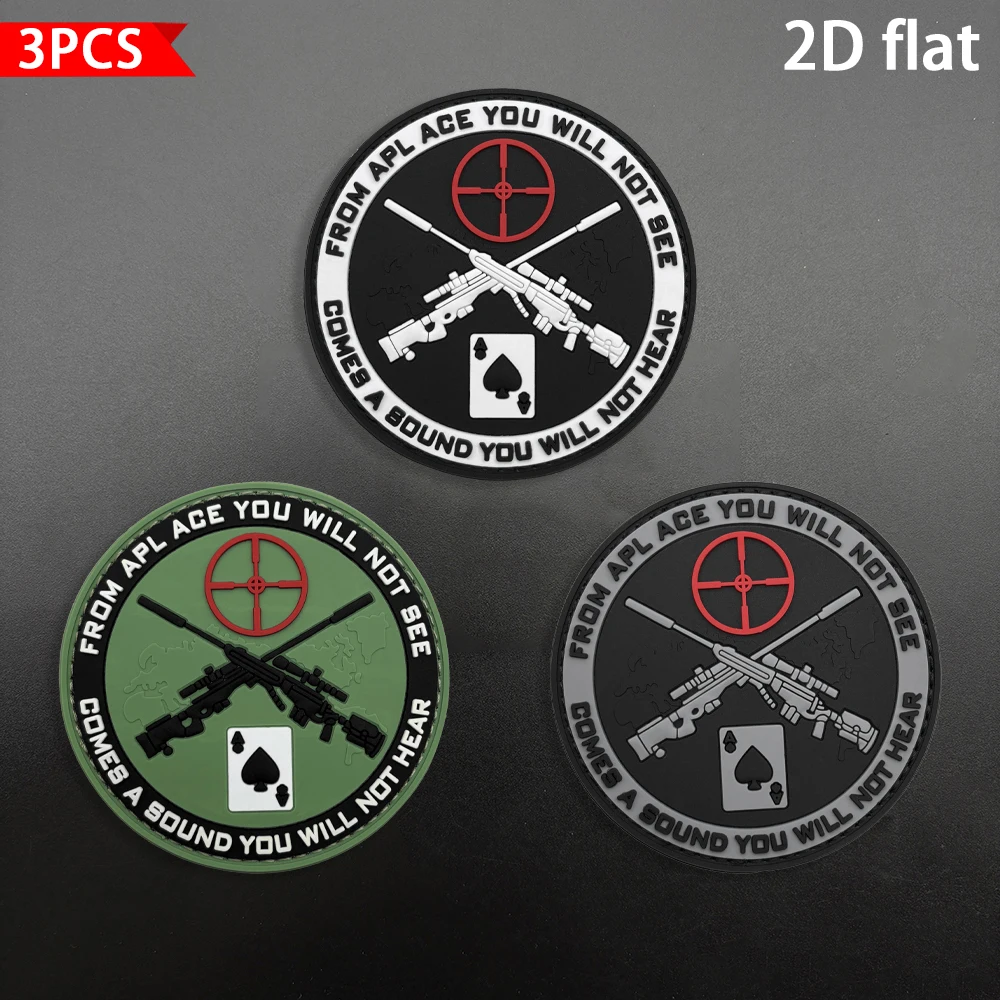 Round cross-line geometric spade A logo badge, 2D flat PVC material, Velcro patch with free rough side, available in various sizes, 1pc, 2pcs, 3pcs, layered three-dimensional embossed edging, not easy to peel off, personalized decorative accessory for functional jackets