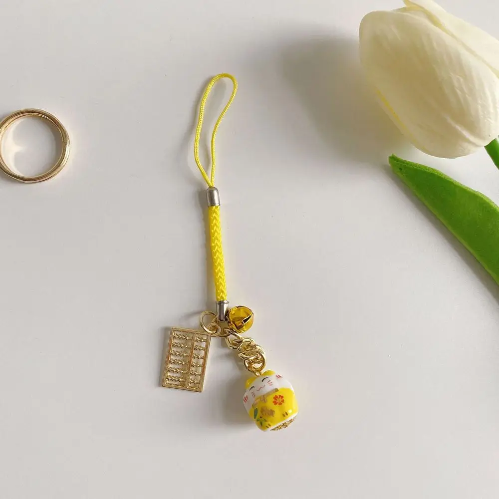 

Luck Lovely Sakura Cat Funny Car Key Accessories Phone Lanyards Bag Pendant Cute Key Chain Bag Accessory Korean Style Key Ring