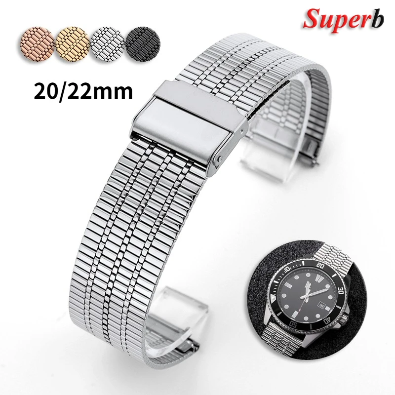 20/22 مللي متر أشرطة رفيعة من الفولاذ المقاوم للصدأ لهواوي Gt حزام ساعة معدني الإفراج السريع الرجال النساء المعصم الفرقة مشبك أمان مزدوج