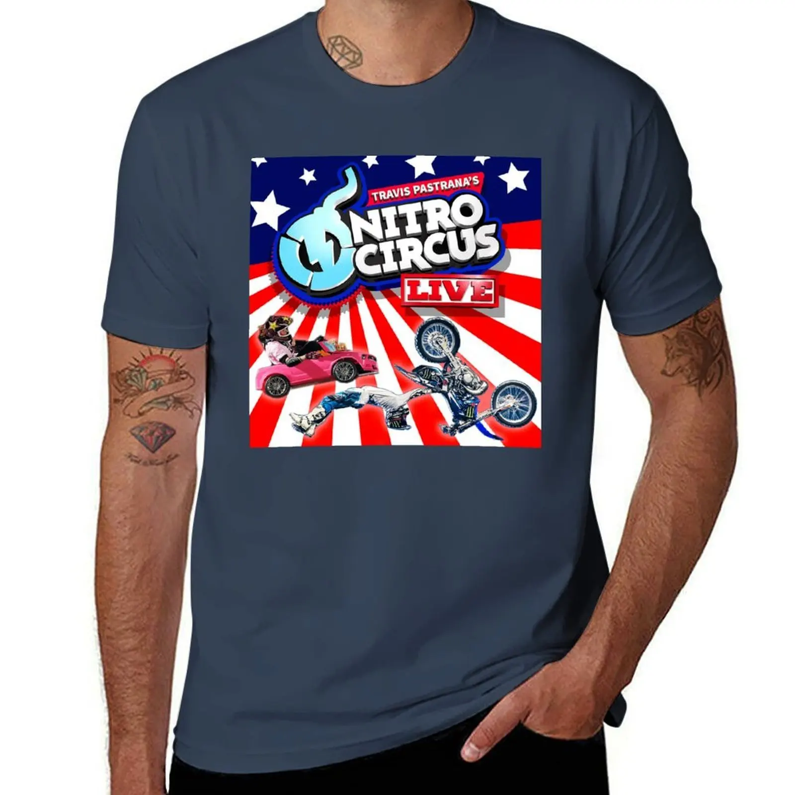 

live nitro circus 2021 masmaret T-Shirt Basic Solid Color Casual Tee Shirt