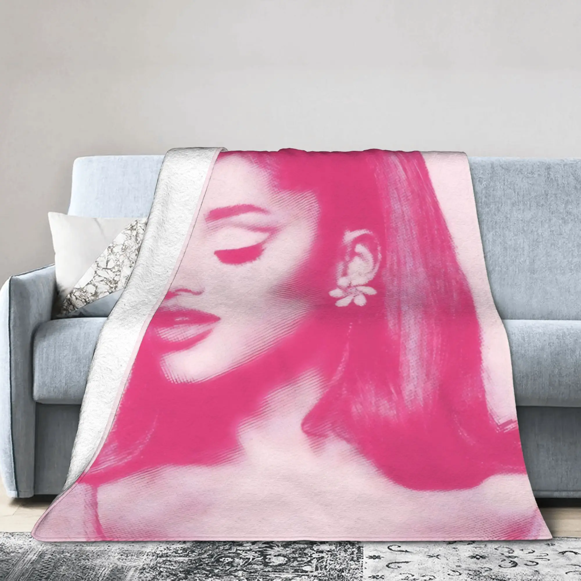 Ariana Grandespink positions Flannel Throw Blankets  Blankets for Bed Couch Super Soft Quilt,
