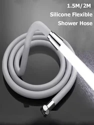 1.5/2M Silicone Flexible Shower Hose Long Bathroom Shower Water Hose Extension Plumbing Pipe Pulling Tube Bathroom Accessories