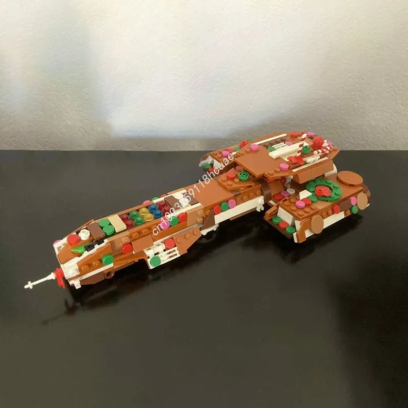 

New 474pcs Gingerbread Stargate Daedalus Battlecruiser Starfighter Model Building Blocks Diy Assembly Toys Kids Christmas Gifts