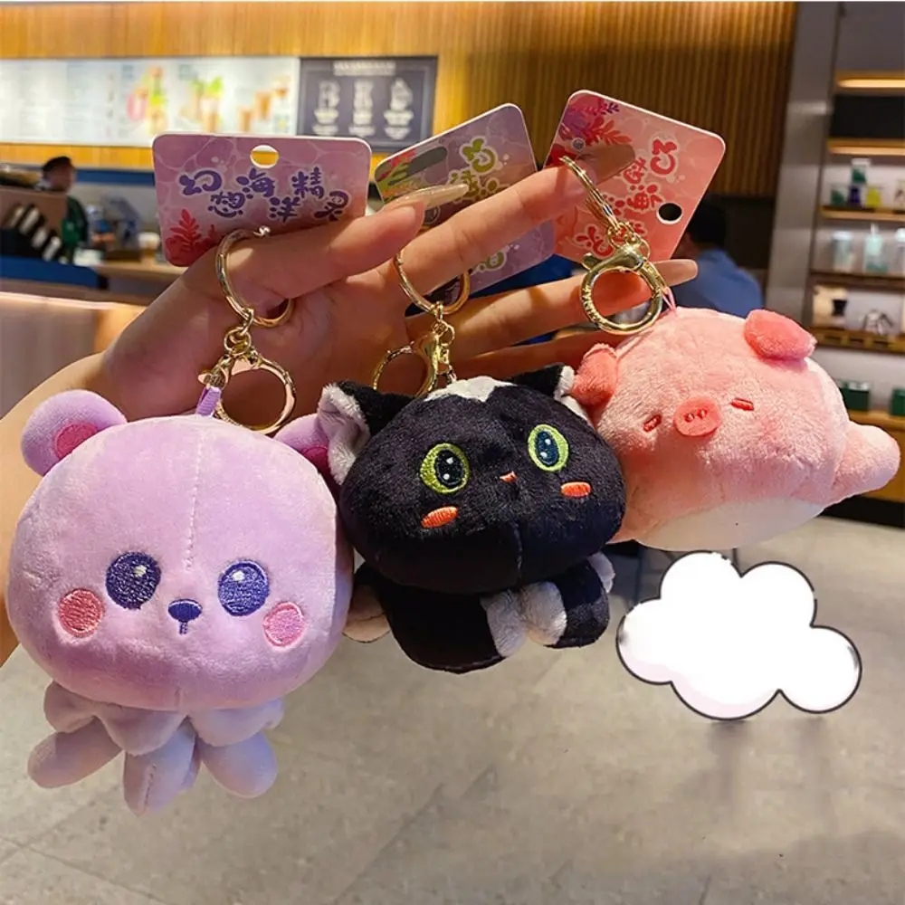 Bag Pendant Dog Marine Animal Keychain Pig Soft Ocean Animal Doll Pendant Cute Cartoon Dolphin Plush Pendant Female Lady Girl