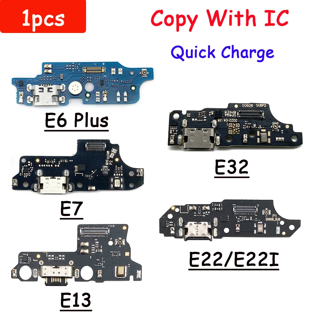 Conector de puerto de cargador probado, Cable flexible para Moto E7 Plus, E22I, E6s, E7 Power, E30, E13, módulo de placa de carga