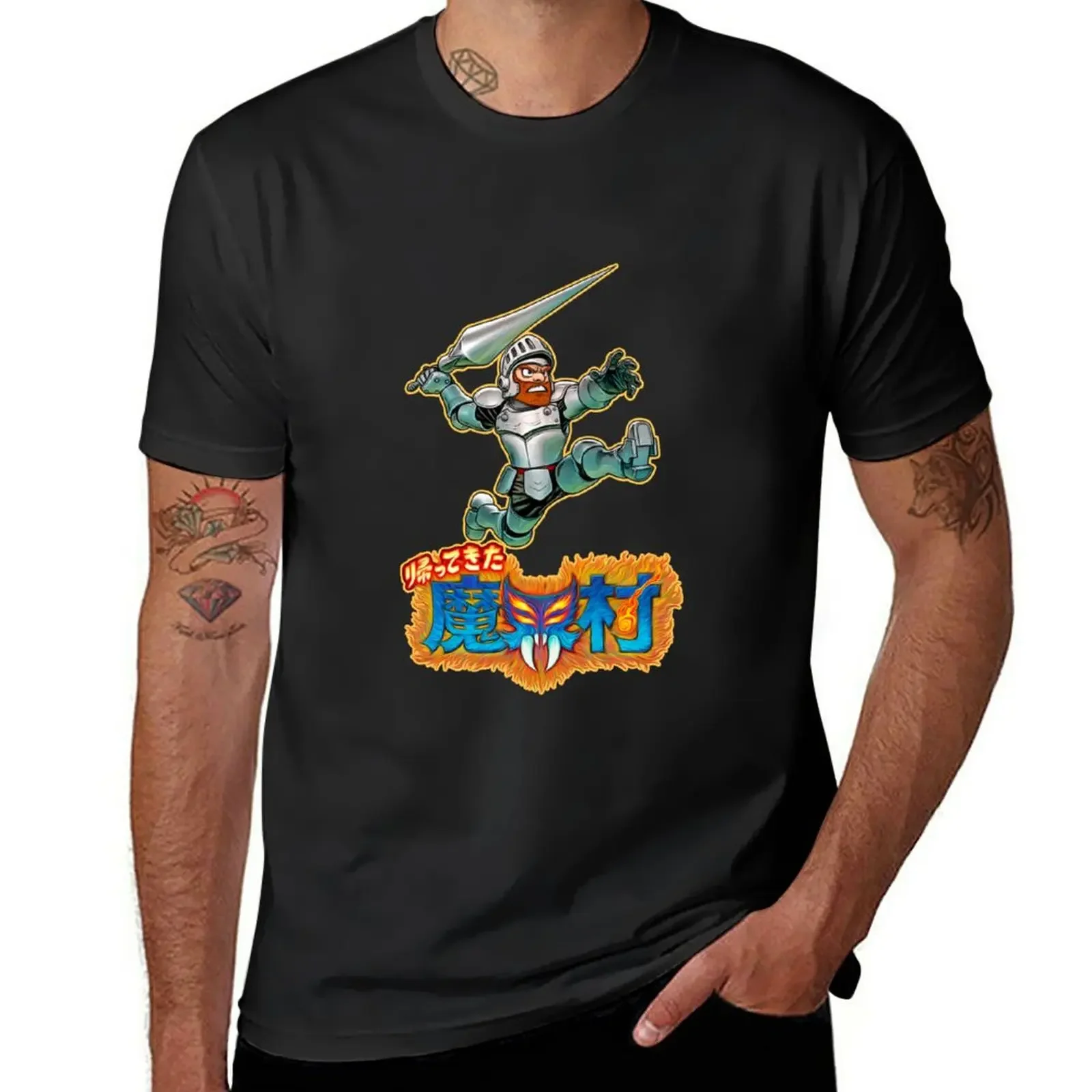 

Short Sleeve Outfits heavyweight Round NeckNew Ghosts n goblins resurrection sticker T-Shirt sublime oversized tops mens tall