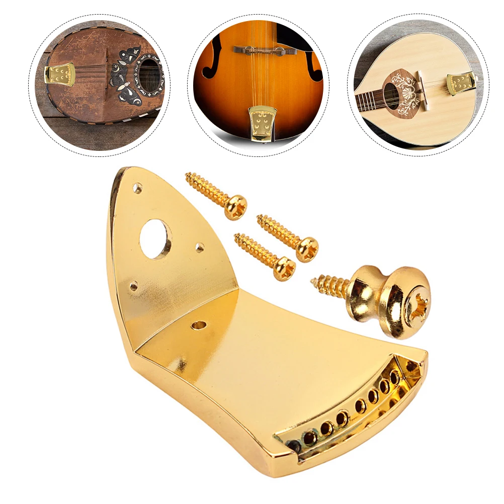 

8pcs Mandolin Bridge Triangle Tailpiece Accessories Parts Supplies for 8 String Arched Top Metal Instrument Premium Zinc Alloy