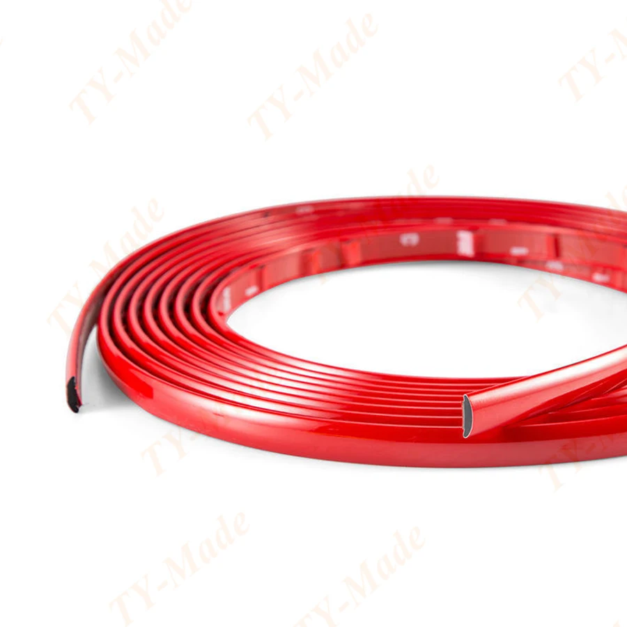 3Meters Bright Red Exterior Car Chrome Body Strip Bumper Auto Door Protective Moulding Trim Sticker 6MM 10MM 15MM 20MM 25MM 30MM