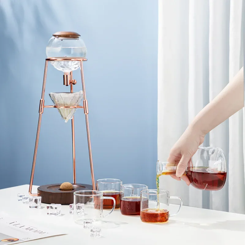 وعاء قطرة الثلج، وعاء قهوة للمشروب البارد، زجاج منزلي، وعاء تحضير الثلج، ماكينة صنع القهوة بالتنقيط اليدوية