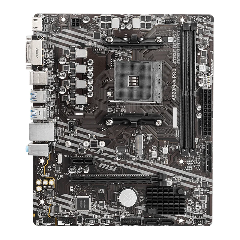 Original MSI Mainboard A520M A PRO Motherboard AMD A520 Sockel AM4 STAT 3.0 DDR4 Speicherkanal Dual M.2 SSD 4600(OC) MHz Audio