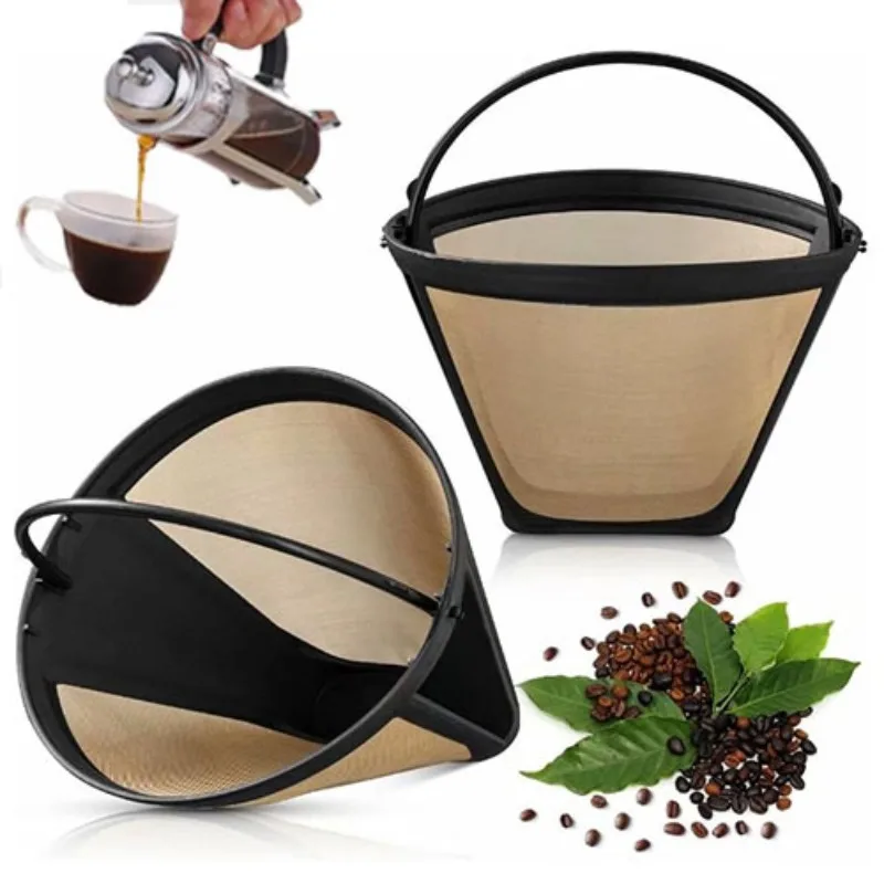 

Reusable Coffee Filter Cone Coffee Maker Coffee Bar Brewer Replacement Permanent Basket Filter Kitchen Coffeeware Tea Brewer
