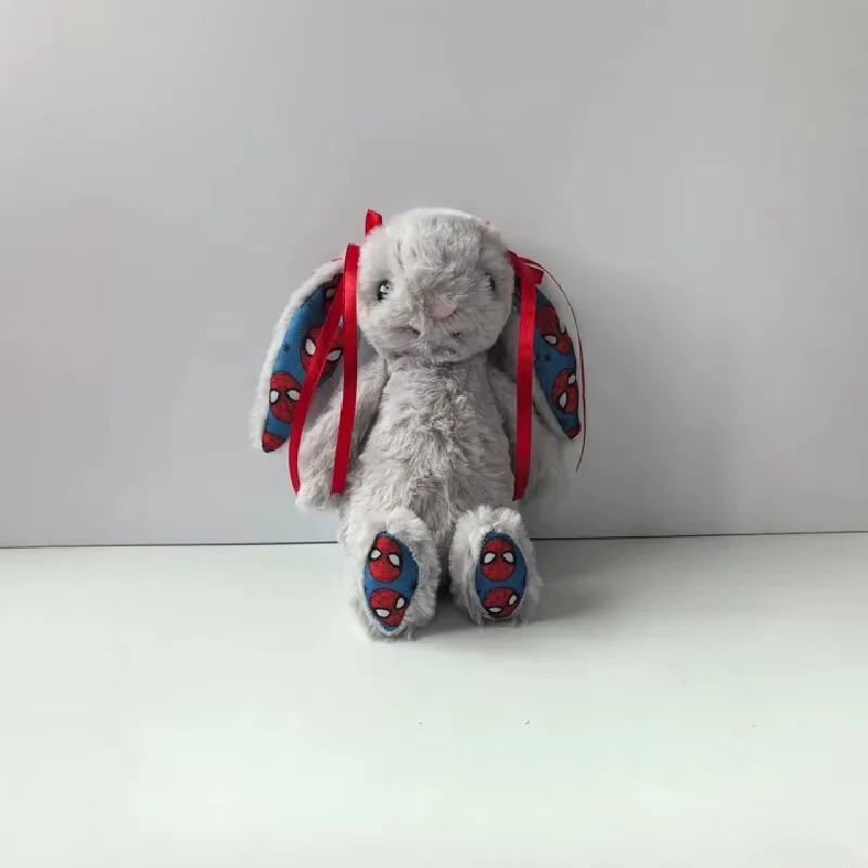 【In Stock】Spider Man Print Bunny Plush Toy Soft Stuffed Long Ear Rabbit Doll Home Decor Companion Gift