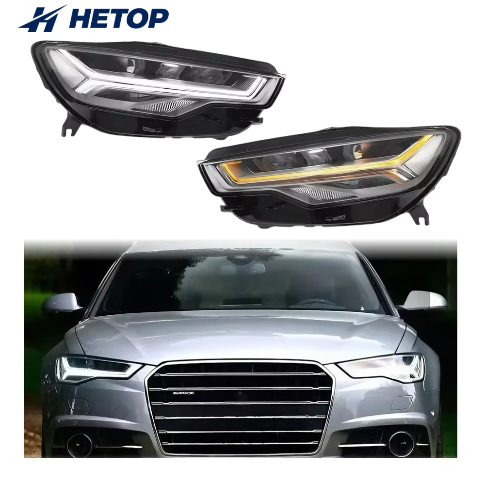 

HETOP A6 C7 A6L 2012-2018 Обновленные светодиодные фары, модифицированные передние фонари, поворотники, дневные ходовые огни для Audi