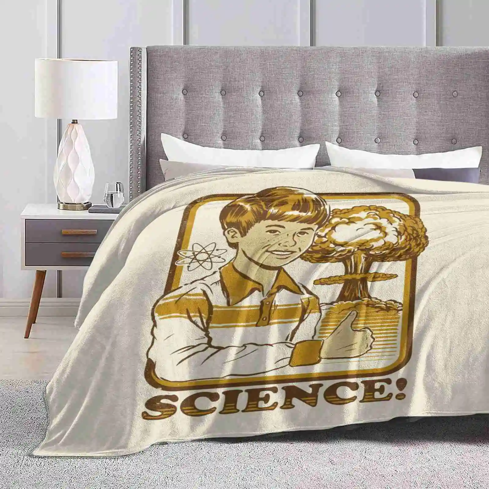 Science! Trend Style Funny Fashion Soft Throw Blanket Atomic Bomb Nuke Science Fiction Nuclear Explosion A Bomb Atomic Age