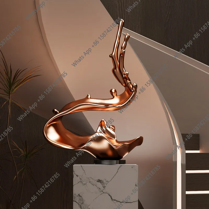 Df Modern Creative Wave Sculpture Abstract Crafts Lobby Corridor Aisle Art Decoration Floor Ornament