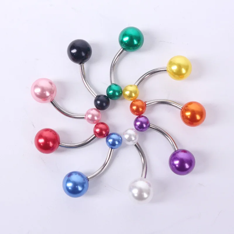 5PCS Pearl Belly Button Piercing Set
